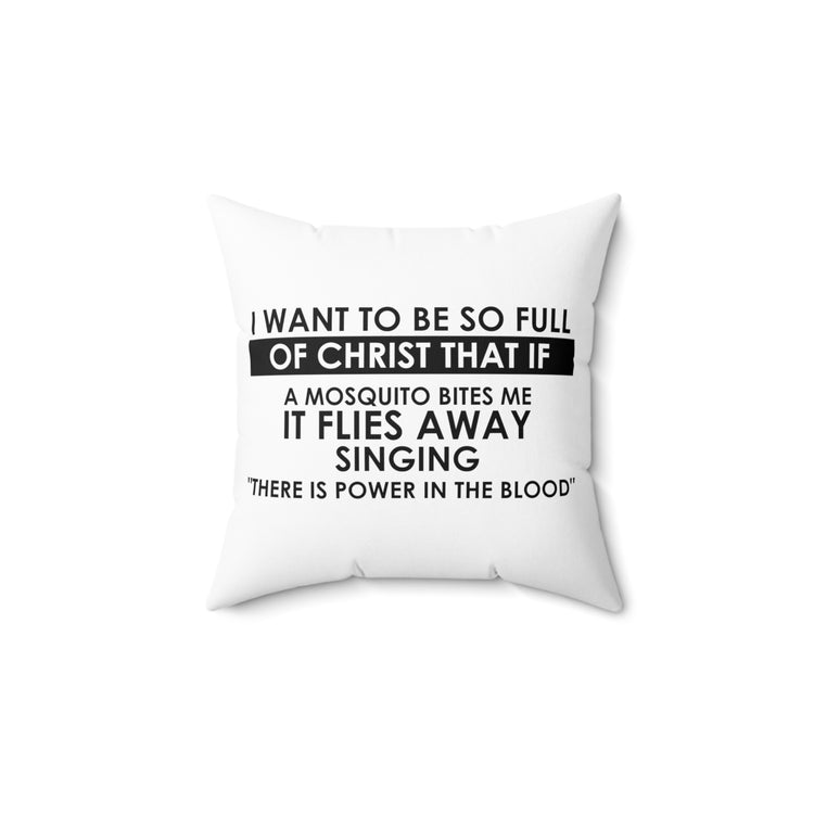 Inspirational Christianity Devotee Mosquitoes Catholic Spun Polyester Square Pillow