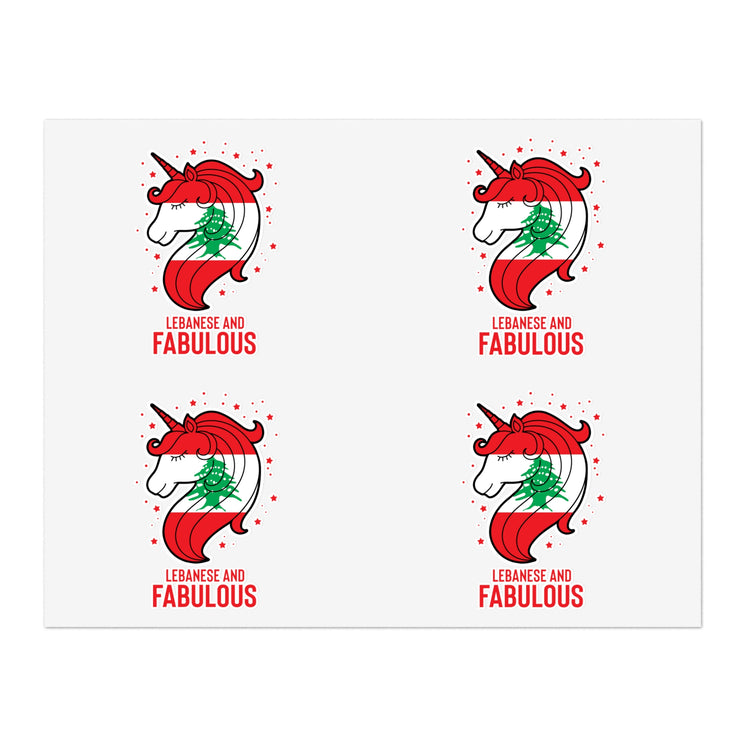 Humorous Lebanese Christmas Magical Horse Nationalistic Holidays Sticker Sheets