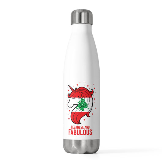 Humorous Lebanese Christmas Magical Horse Nationalistic 20oz Insulated Bottle