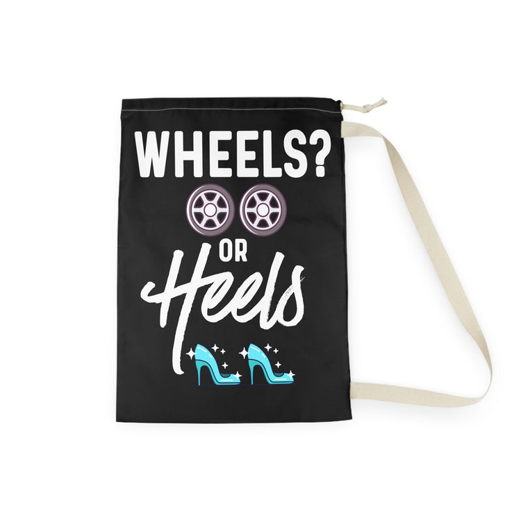 Wheels or Heels Gender Reveal Shirt Laundry Bag