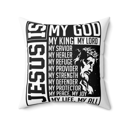 Inspirational Christianity Devotees Verses Catholic Uplifting Spun Polyester Square Pillow