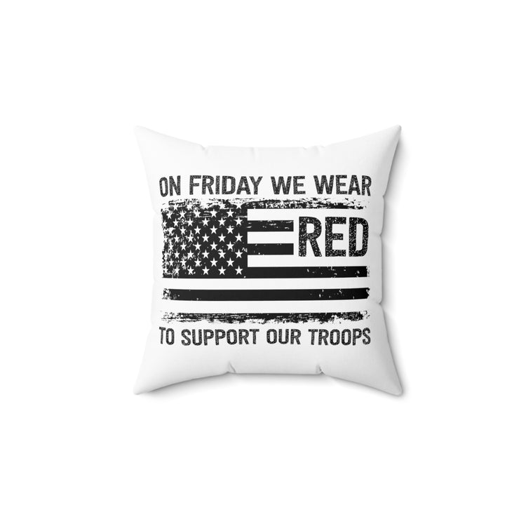 Vintage Patriotic America Veterans USA Graphic Spun Polyester Square Pillow