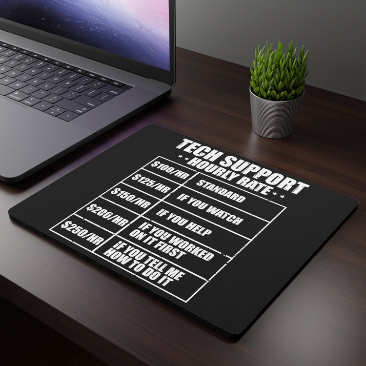 Humorous Techies Supports Mockery Fees Introverts Graphic Gags Rectangular Mouse Pad