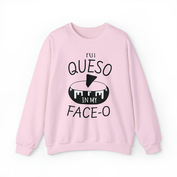 Humorous Mexican Queso Enthusiasts Food Illustration Gags Unisex Crewneck Sweatshirt