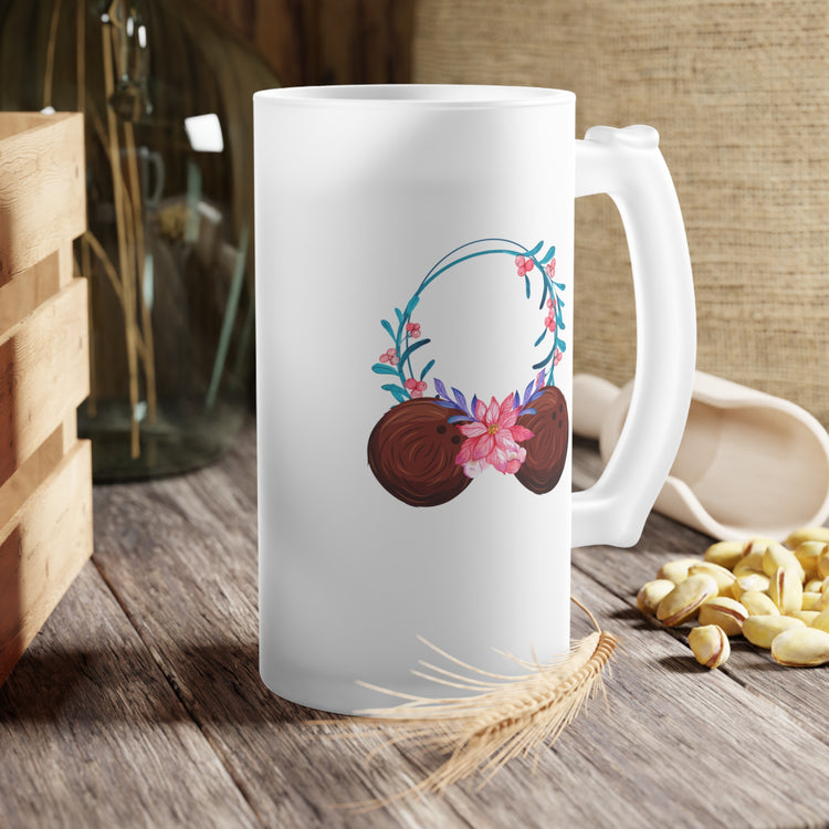 Novelty Aloha Vacations Fan Natives Summertime Enthusiast Frosted Glass Beer Mug