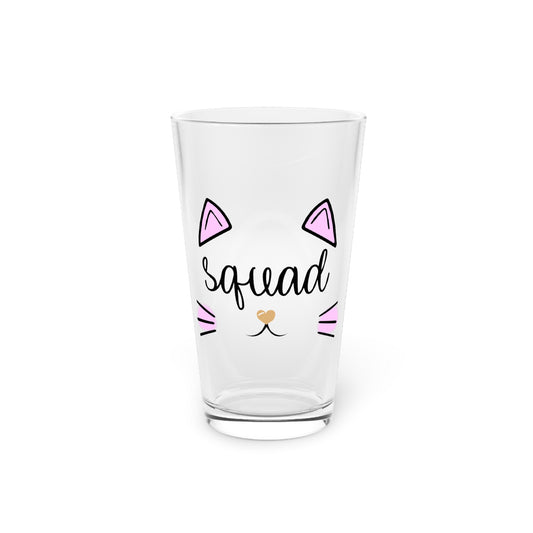 Squad Cat Bachelorette Team Bride Shirt Bridal Party Shower Gift Bridesmaid Shirts Pint Glass, 16oz