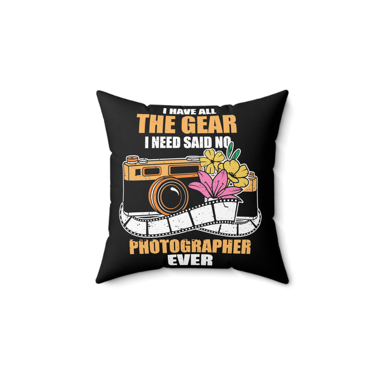 Novelty Photograpist Cameraman Cinematographer Photographs Lensman Portraiture Photo Spun Polyester Square Pillow