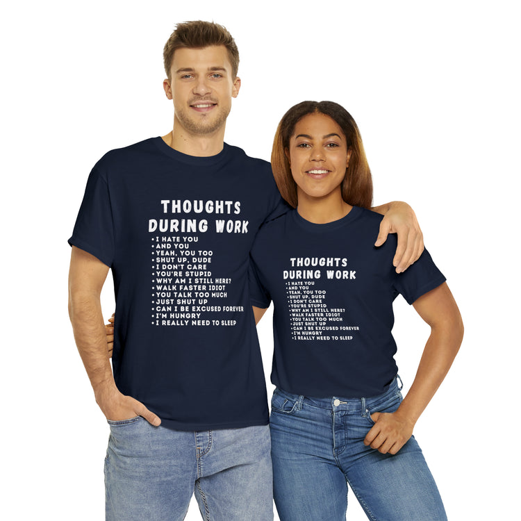 Shirt Funny Thoughts While Working Introverts Serenity Mindfulness Professional Inner T-Shirt Unisex Heavy Cotton Tee