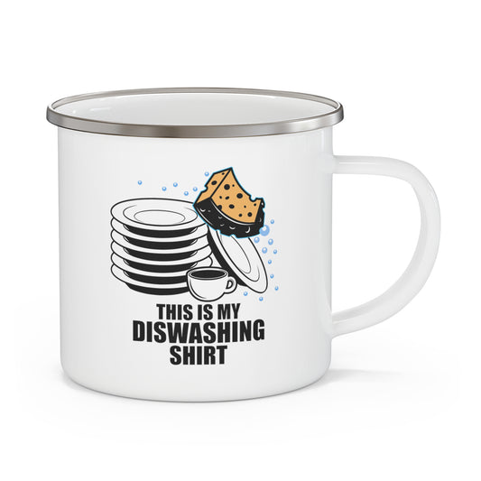 Novelty This Is My Dishwashing Shirt Cleaner Helper Staff Enamel Camping Mug