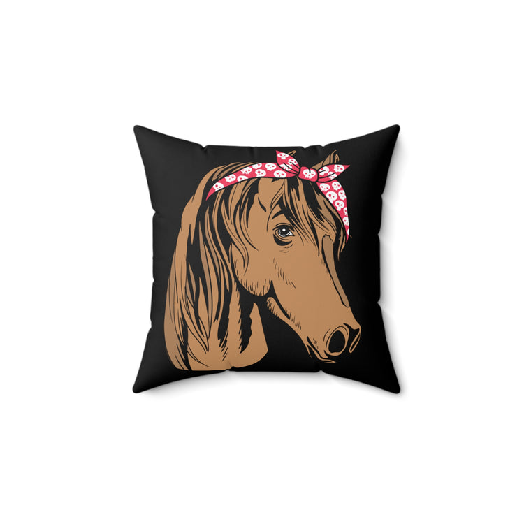 Funny Horsemanship Equestrian Racehorse Riding Horseman Spun Polyester Square Pillow