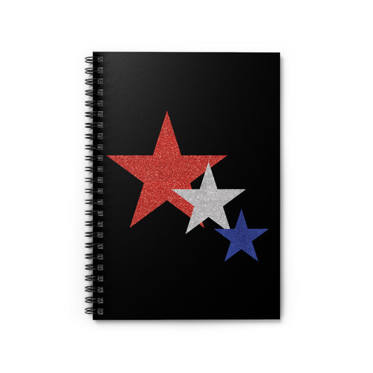 Three Stars Fourth Of July Spiral Notebook - Ruled Line