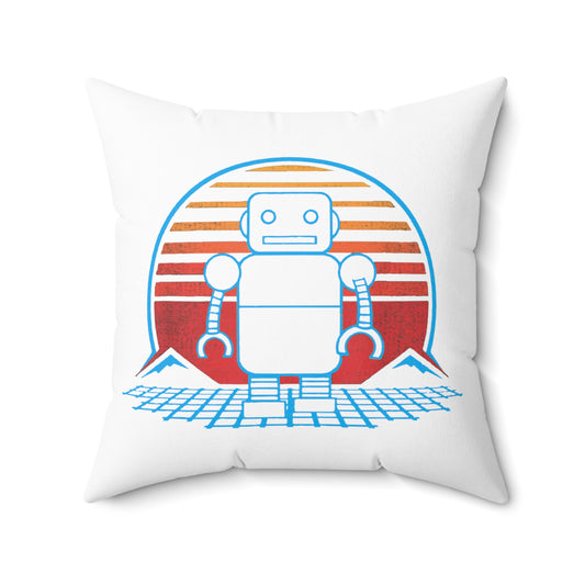 Humorous Old-Fashioned Automated AI Machines Spun Polyester Square Pillow