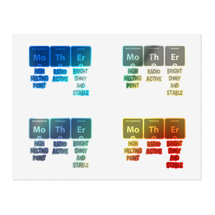 Mother Periodic Table Baby Bump Future Mom Shirt Sticker Sheets