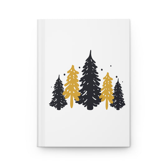 Skinny Pine Trees Travel Tshirt | Nature T-shirt | Camping Tshirt | Happy Camper Shirt | Funny Camping Shirt | Camping T Shirt Hardcover Journal Matte