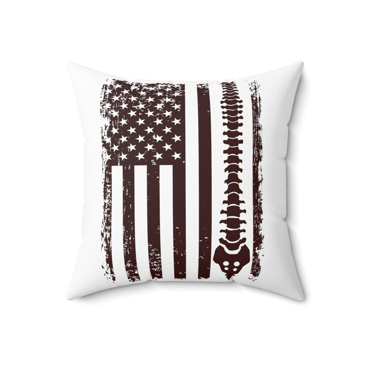 Hilarious Chiropractor Nationalistic Nationalism Physician Banner Orthopedic Osteopathy Spun Polyester Square Pillow