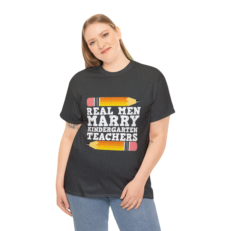 Shirt Funny Real Guys Marry Teachers Appreciation Teaching Classroom Educator School T-Shirt Unisex Heavy Cotton Tee