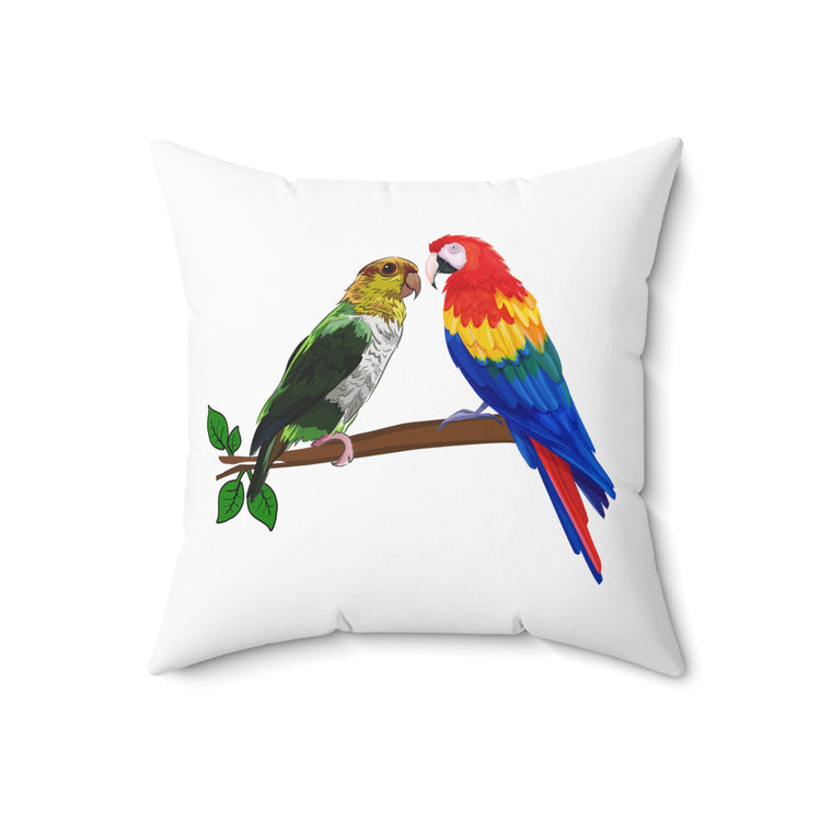 Humorous Birdwatcher Ornithology Cockatoo Lover Pet enthonogist Spun Polyester Square Pillow