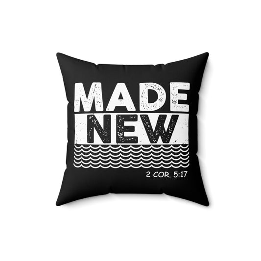 Inspirational Renewed Christians Statements Catholic Distressed Uplifting Scripture Spun Polyester Square Pillow