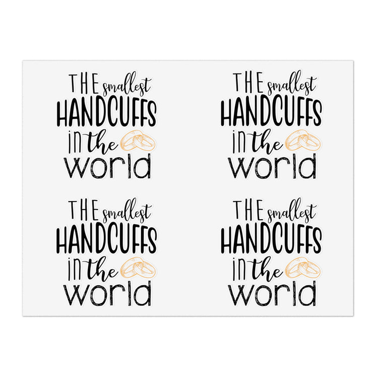 The smallest handcuffs in the world Wedding Bachelorette Sticker Sheets