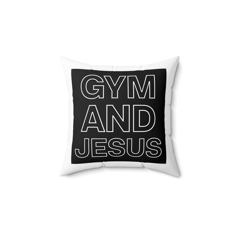 Novelty Cute Church Inspirational Cool Workout Fitness Spun Polyester Square Pillow