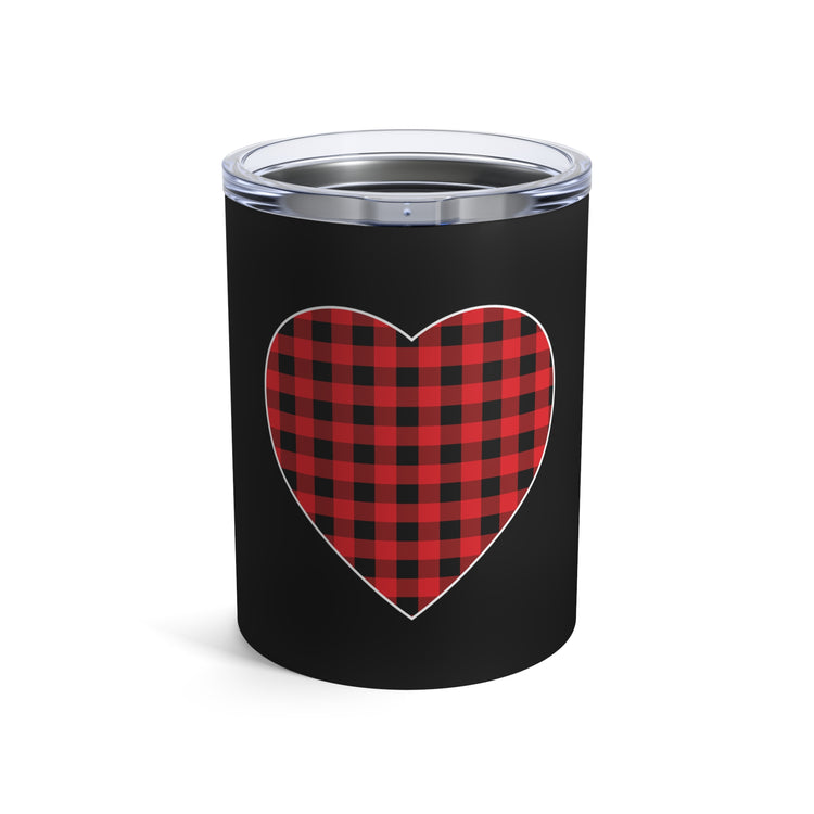 Motivational Checkered Hearts Couples Lovers Illustration Tumbler 10oz