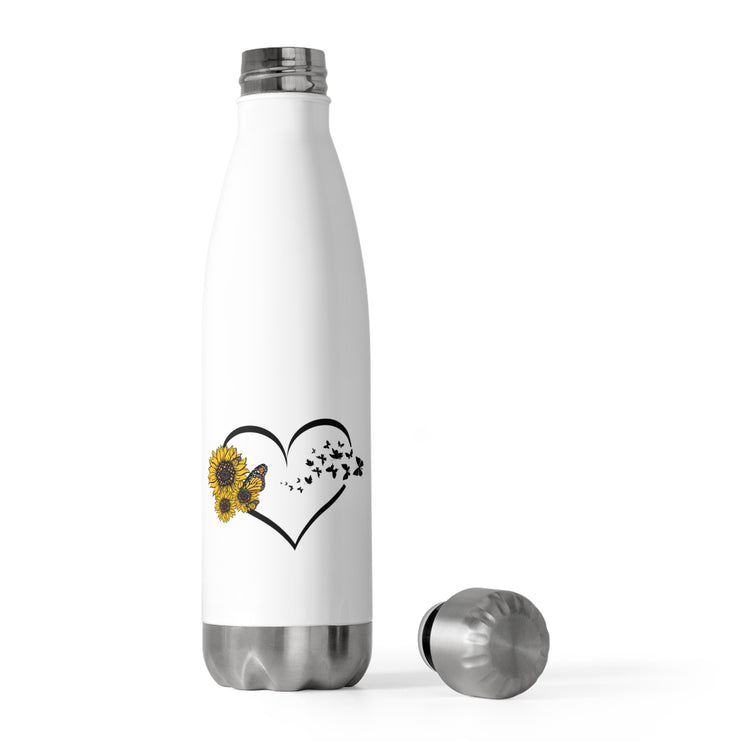 Hilarious Sunflower Heart Butterflies Bohemian Biodiversity 20oz Insulated Bottle