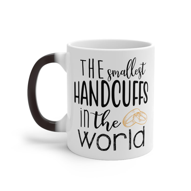 The smallest handcuffs in the world Wedding Gift Engagement Bachelor Bachelorette Color Changing Mug