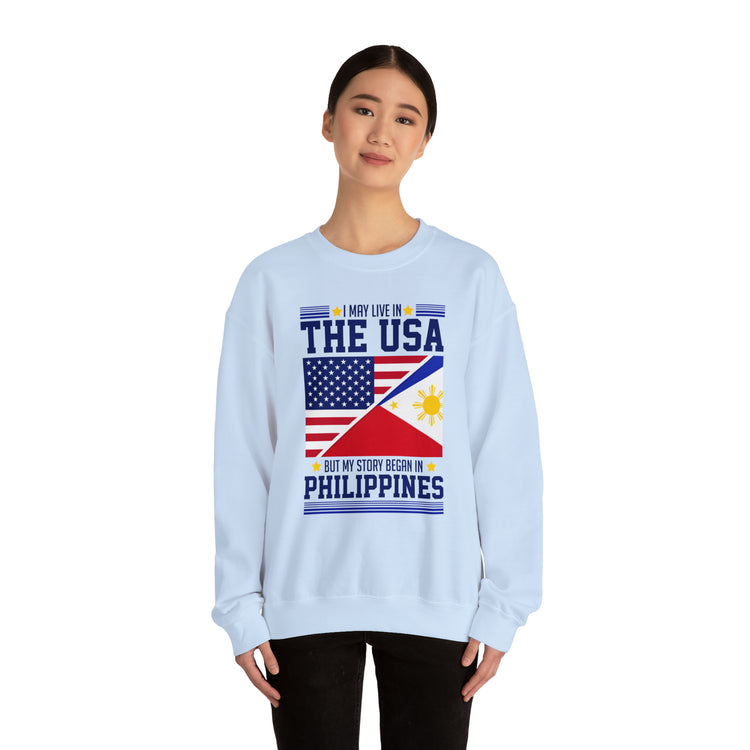 Funny American Filipinos Sarcastic Filipino Mockery USA Unisex Crewneck Sweatshirt