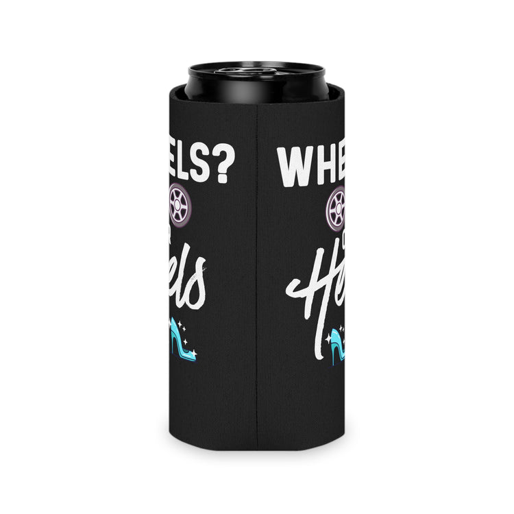 Wheels or Heels Gender Reveal Can Cooler