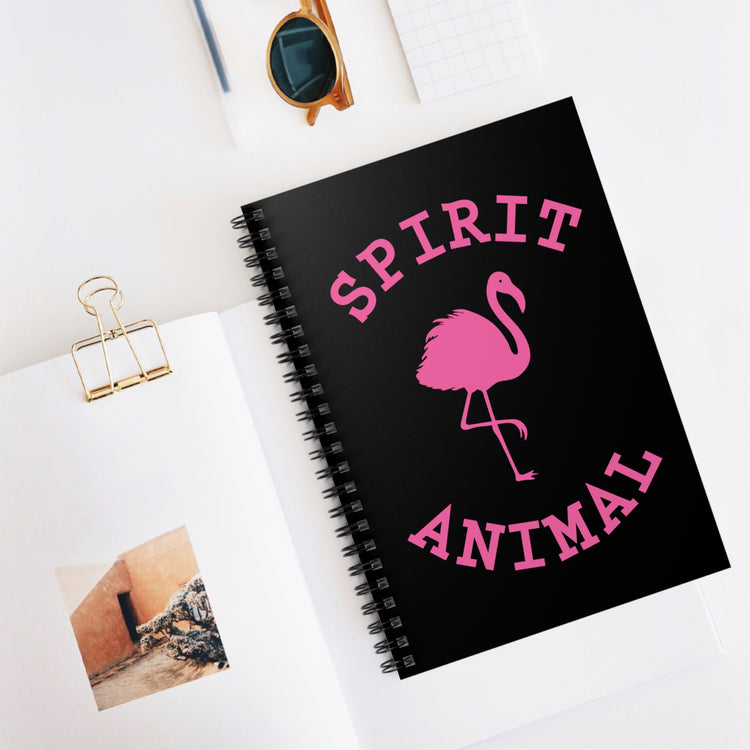 Spirit Animal Flamingo Bird Lover Gift Spiral Notebook - Ruled Line
