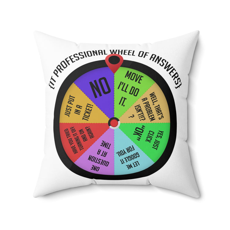 Novelty IT Professional Wheel Of Answers Tech Spun Polyester Square Pillow