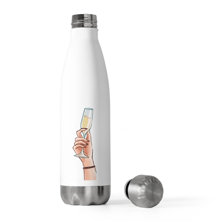 Humorous Bridal Besties Champagnes Devotees Graphic Gags Hilarious Bridesmaids Drinking Illustration Pun  20oz Insulated Bottle