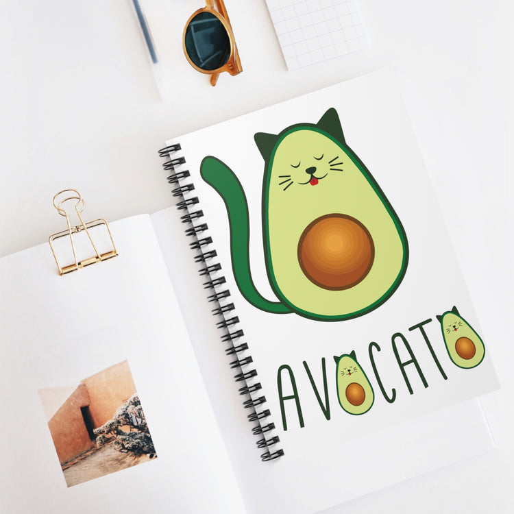Cute Avocato For Men Women Cat Lover Spiral Notebook - Ruled Line