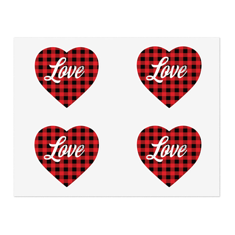 buffalo plaid heart 2 Sticker Sheets