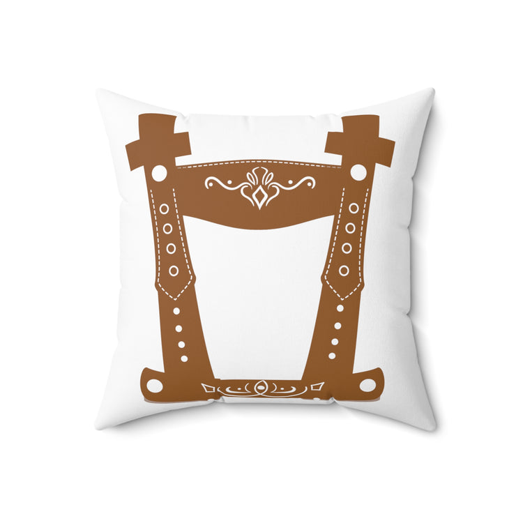 Humorous Leather Bavaria Tracht Dirndl Germany Holidays Germanic religious Spun Polyester Square Pillow