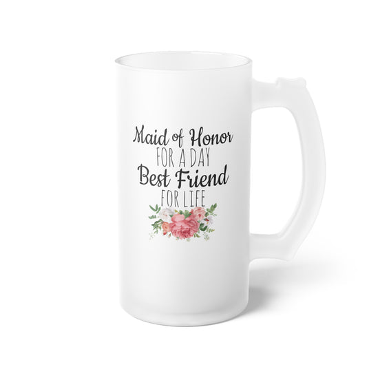 Humorous Bridal Besties Wedding Festivities Statements Gag  Motivational Bridesmaids Appreciation Saying Pun Frosted Glass Beer Mug