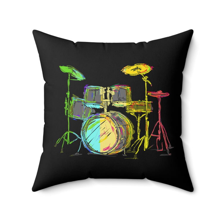 Novelty Retro Nostalgic Drummist Accordionist Timpanist Player Instrumentalist Spun Polyester Square Pillow