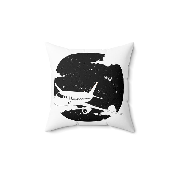 Humorous Piloting Copilot Nostalgic Aircraft Airliner Spun Polyester Square Pillow