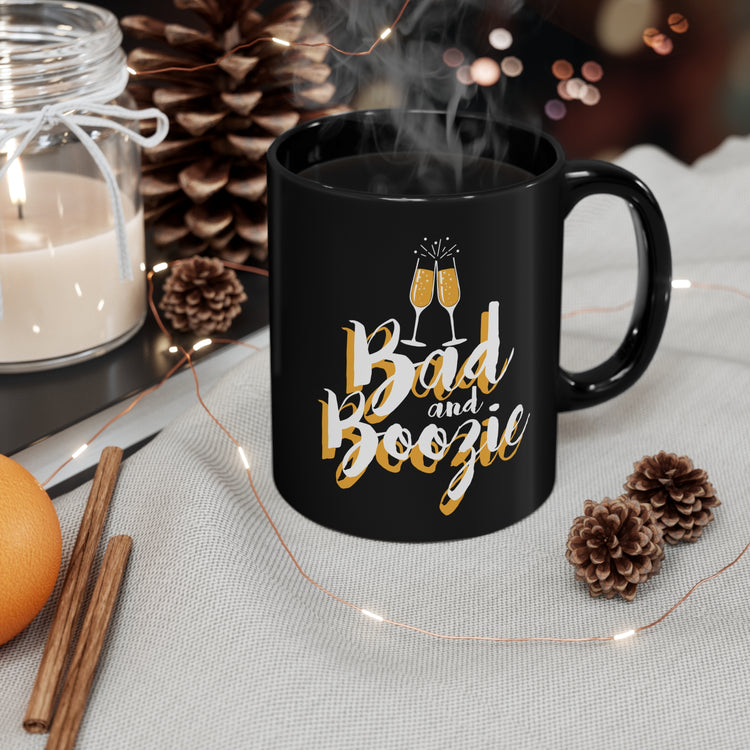 Bad and Boozie Engagement Shirts Wifey Bridal Shower Black mug 11oz