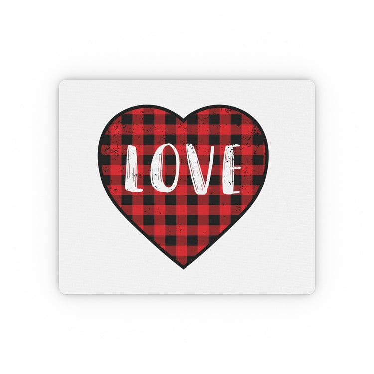 Motivational Checkered Hearts Couples Lovers Illustration Inspirational Plaid Heart Spouses Valentines Gags Rectangular Mouse Pad