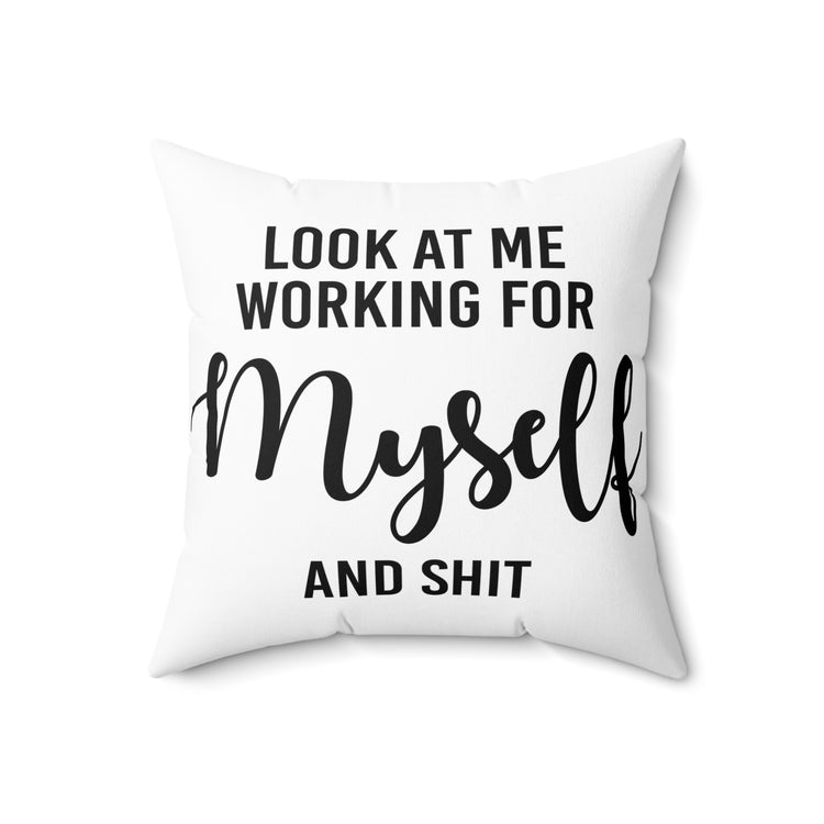 Novelty Businessperson Businessman Businesswoman Spun Polyester Square Pillow