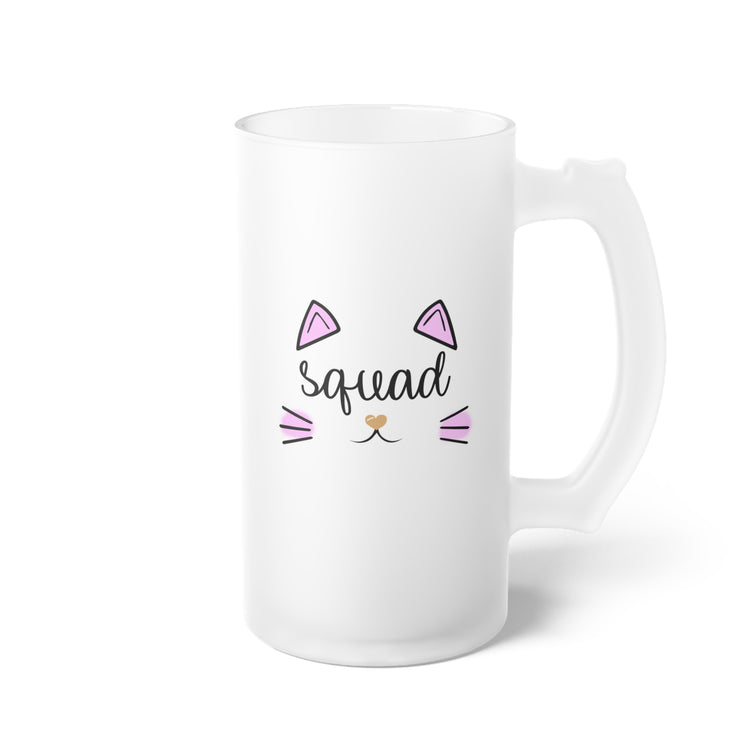 Squad Cat Bachelorette Team Bride Bridal Party Shower Gift Frosted Glass Beer Mug