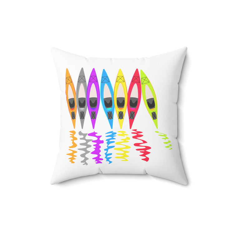 Hilarious Kayakers Outdoorsy Sport Canoeing Enthusiast Spun Polyester Square Pillow