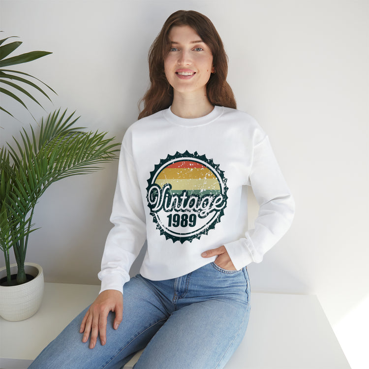 Vintage Thirties Birthday Distressed Illustration Funny Mockery Unisex Crewneck Sweatshirt