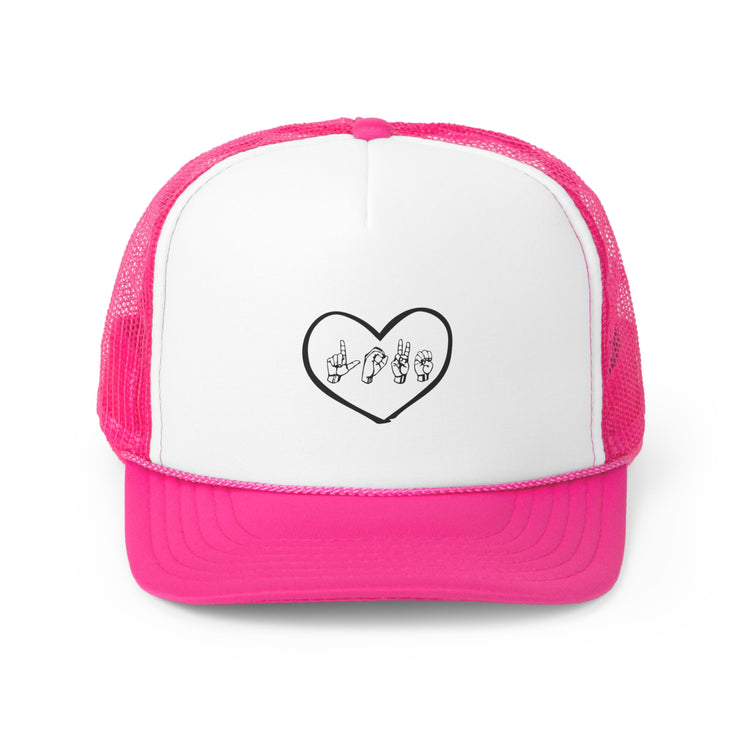 Novelty Hand Signals Gesture Hearts Day Trucker Caps