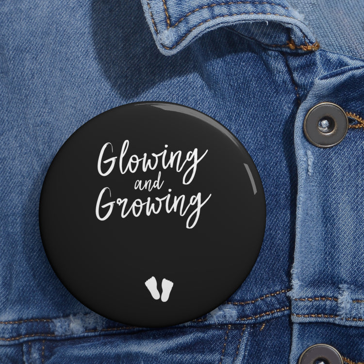 Glowing And Growing Pregnant Tank Top Maternity Clothes Custom Pin Buttons