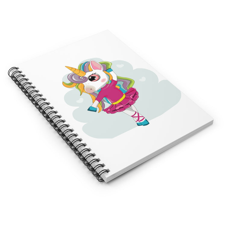 Ballet Dancer Enchanted Rainbow Unicorn Spiral Notebook - Ruled Line