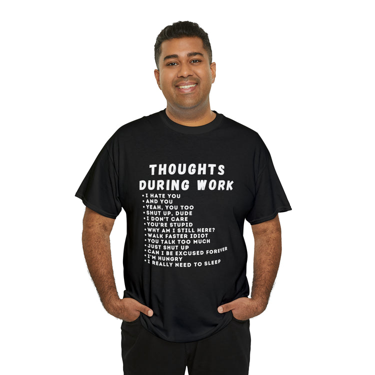 Shirt Funny Thoughts While Working Introverts Serenity Mindfulness Professional Inner T-Shirt Unisex Heavy Cotton Tee