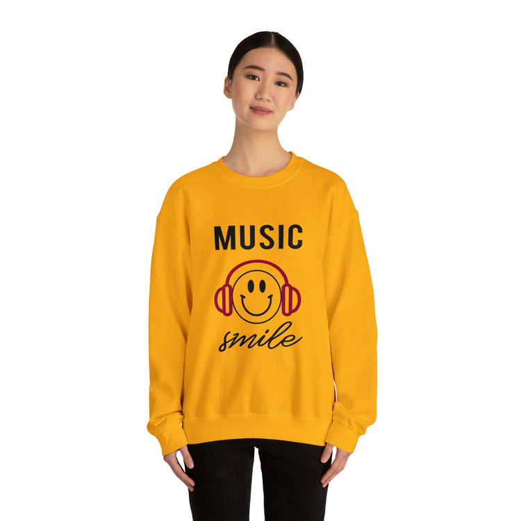 Awesome Music Lover Smiley DJ Face Awesome Unisex Crewneck Sweatshirt