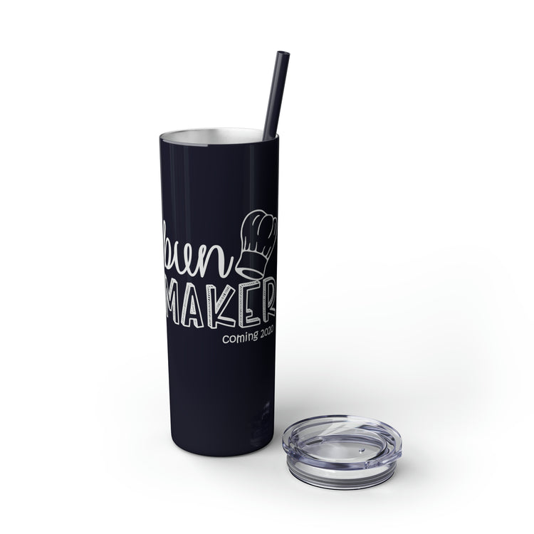 Bun Baker and Bun Maker New Dad and Future Mom Shirts Skinny Tumbler with Straw, 20oz